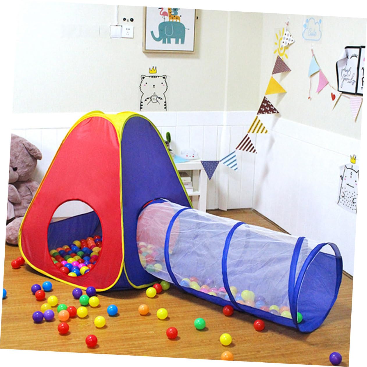 Tienda de Campaña Tipo Túnel para Niños de Poliéster, 2 Piezas