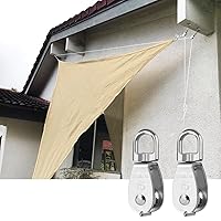 Vista 6 de 18 bloques de polea de grúa de acero inoxidable M15 con ganchos giratorios, antioxidante, bloque de polea único, ruedas de elevación y remolque