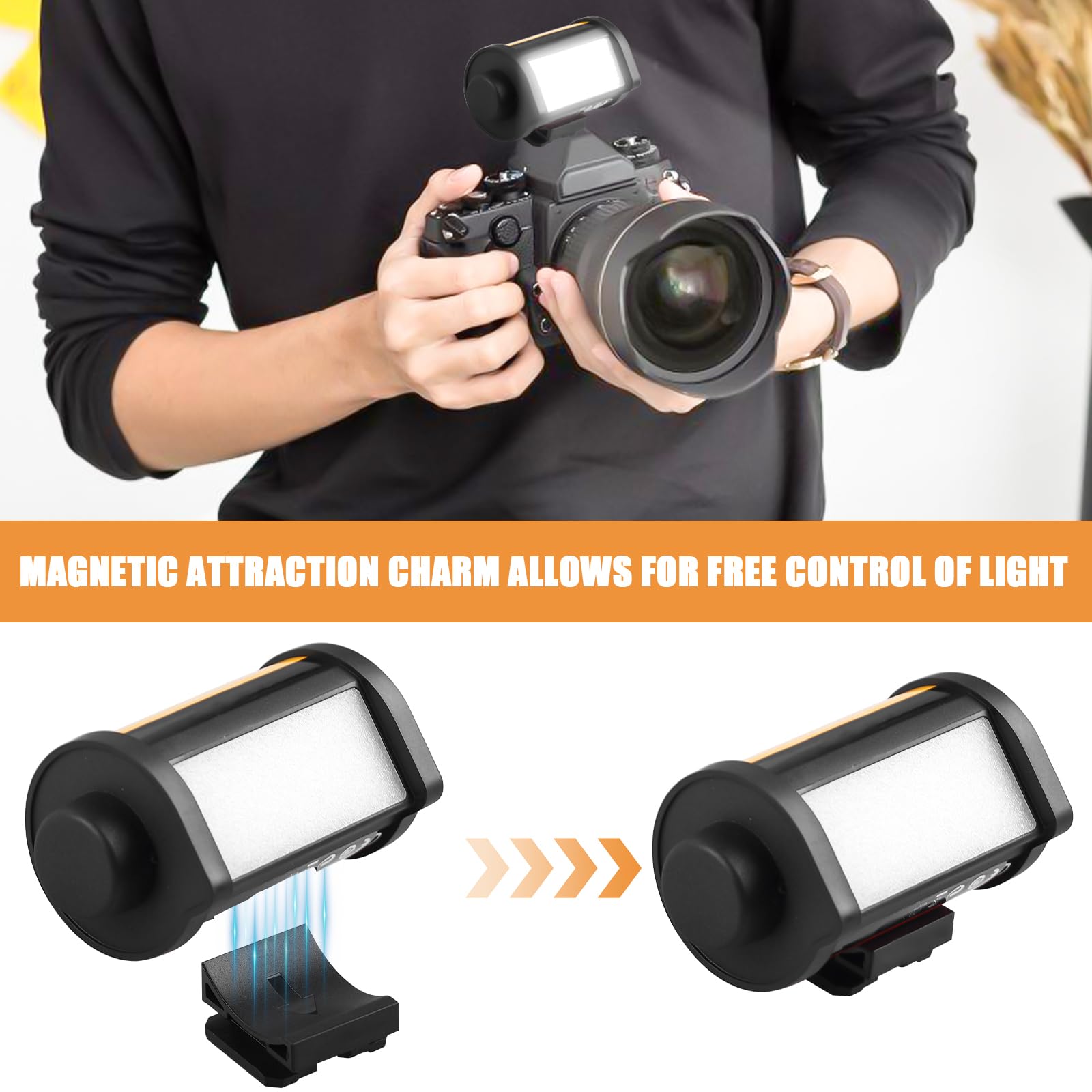 Mini luz magnética para cámara LED, mini luz de relleno LED, portátil, recargable, con 3 temperaturas de color y soporte en frío para fotografía y videografía