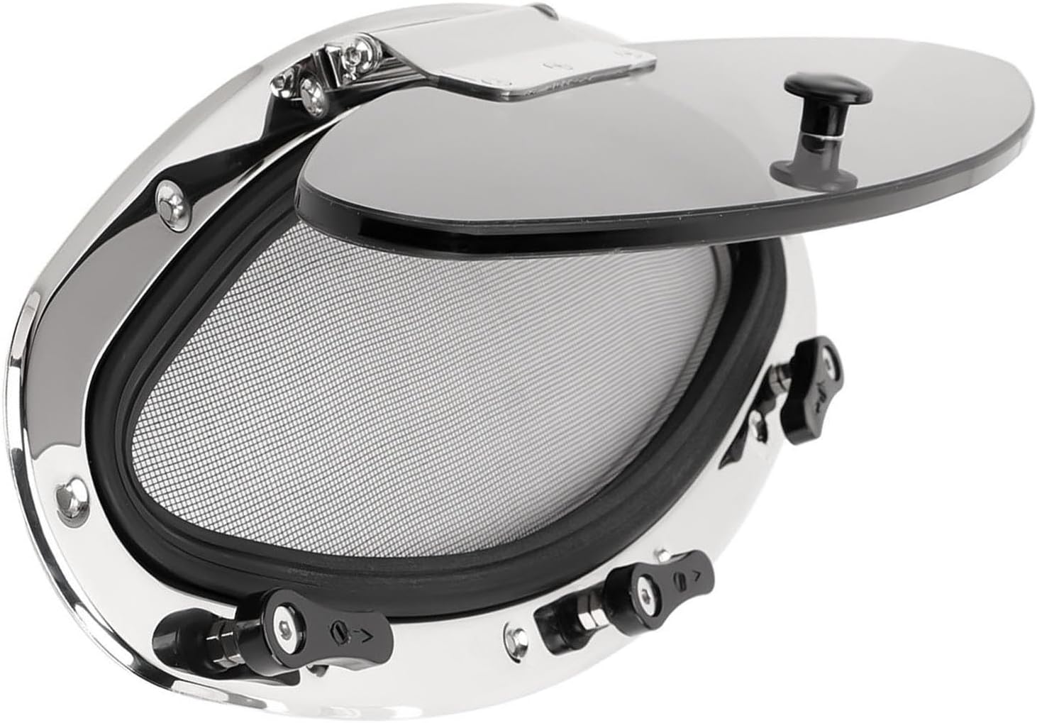 Walfront Boat Portlight Window, Stainless Steel Oval Porthole Window, Adjustable Opening, Tempered Glass Marine for Yacht RV
