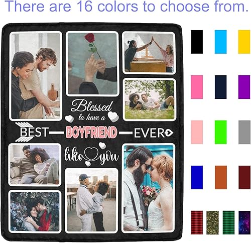 Miniatura 2 de HEINARE Manta personalizada de regalo para novio, mantas personalizadas con fotos, haz una manta de cama personalizada, manta de recuerdo