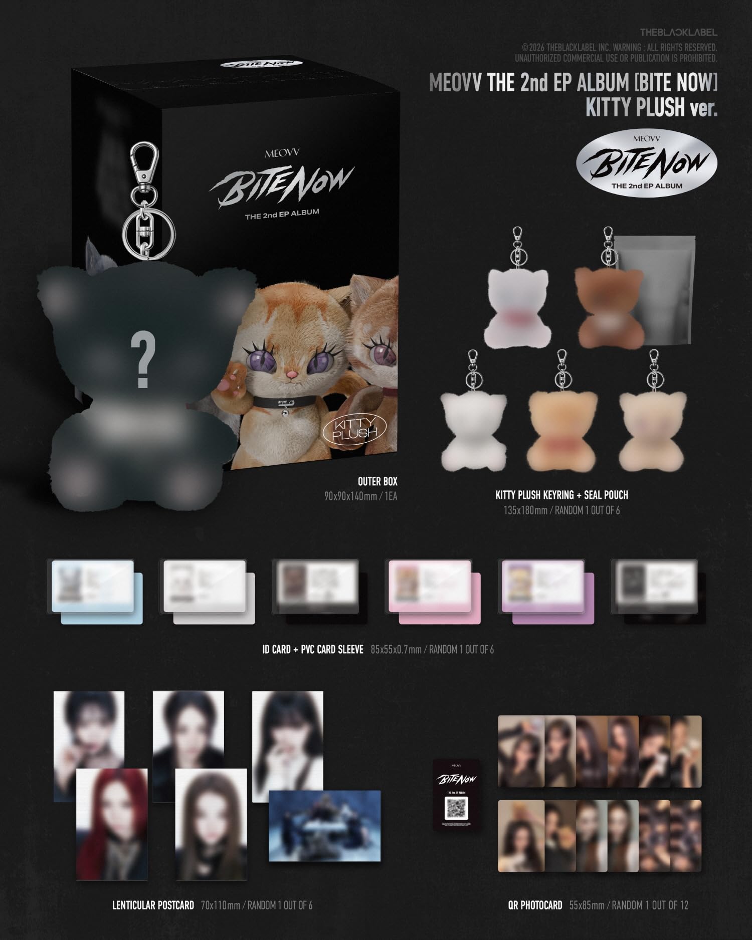 (Juego completo: 2 fotolibros + 5 MEOVV + 1 llavero) MEOVV BITE NOW 2.º EP Álbum con seguimiento MEOW
