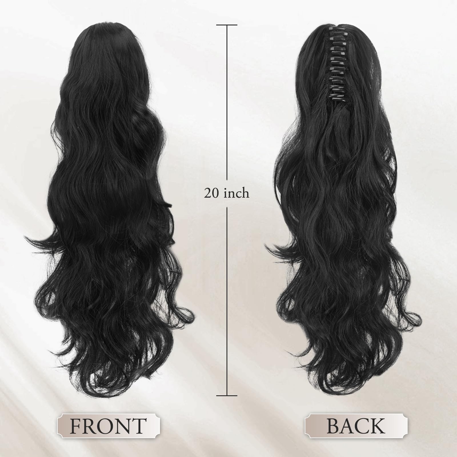 Amazon.com : BARSDAR Black Claw Clip Ponytail Extensions 