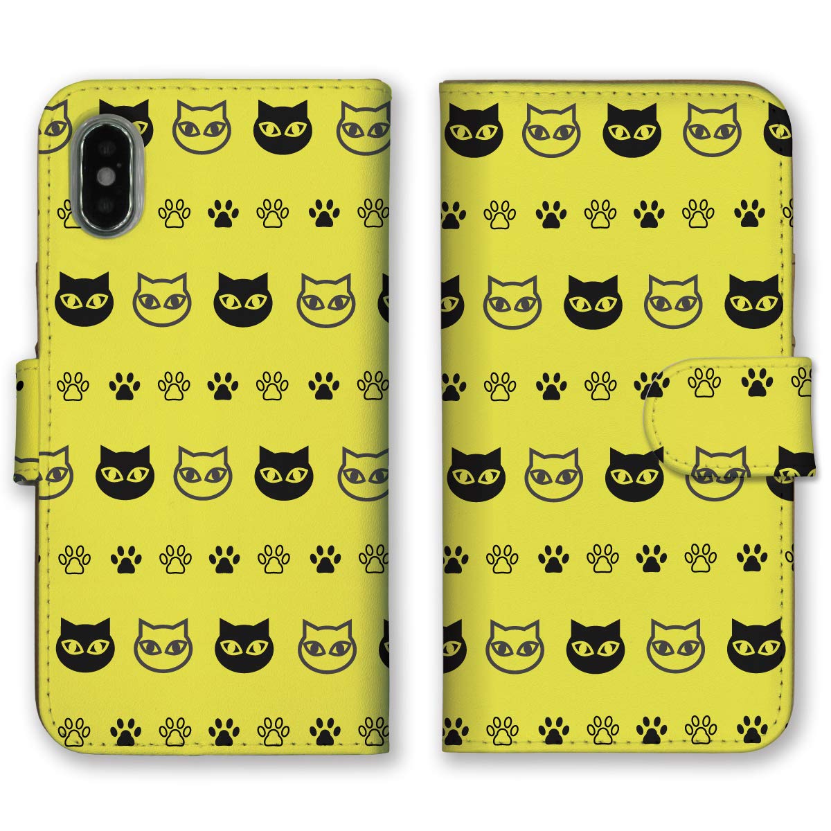 Amazon Iris 手帳型ケース 全機種対応 Iphonex アイフォーン 専用 猫 ネコ ねこ Cat ペット かわいい イラスト デザイン 人気 肉球 ブック型 二つ折り レザー 手帳カバー スマホケース スマートフォン ケース カバー 通販