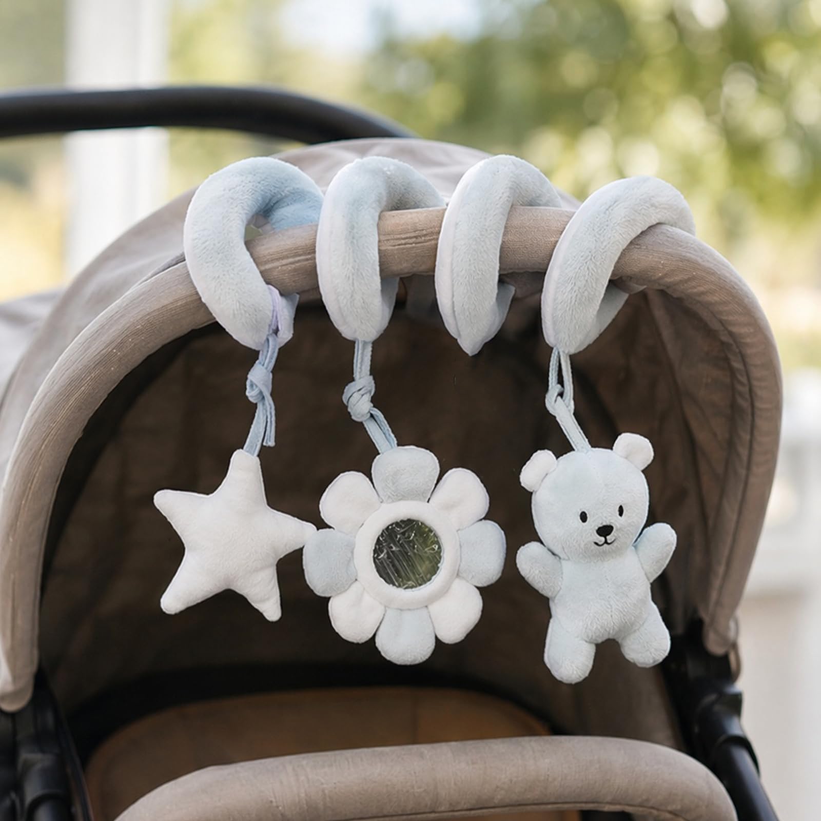 Jouet en forme de spirale en peluche pour siège de voiture