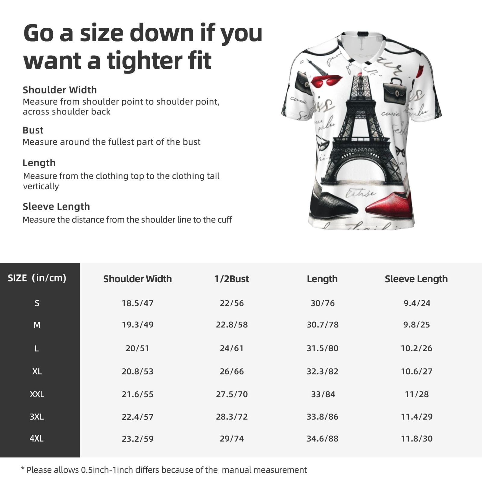 Stylish Athletic Sports Jersey French-Eiffel-Tower-Paris Men's Rugby Jersey 4X-Large Black