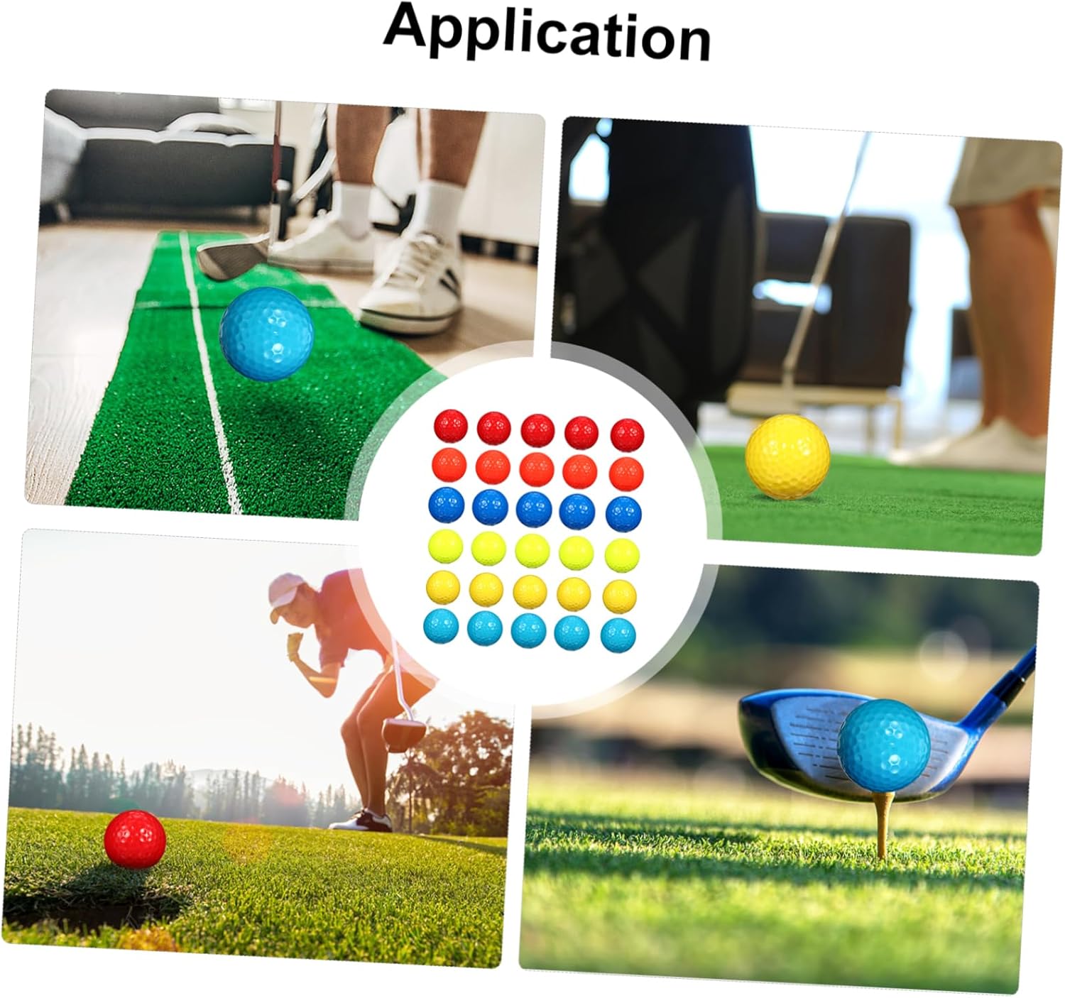 YARNOW 30pcs Golf Balls Practice Balls for Beginners Synthetic Rubber Bright Colors