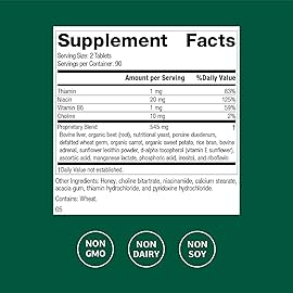 Standard Process Cataplex B - Nervous System & Heart Health Supplement - Contains B Vitamins for Energy Support - Supports Energy Metabolism - Non-Dairy & Non-Soy - 180 Tablets (90 Servings)