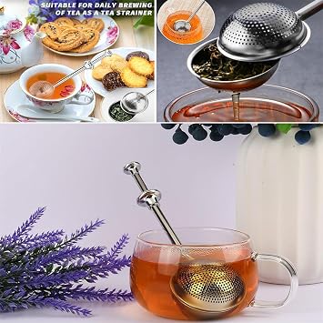 Powdered Sugar Shaker Duster Stainless Steel Flour Sifter Baker's Dusting Wand for Baking Cooking Tea Strainer Spices Baking Tool