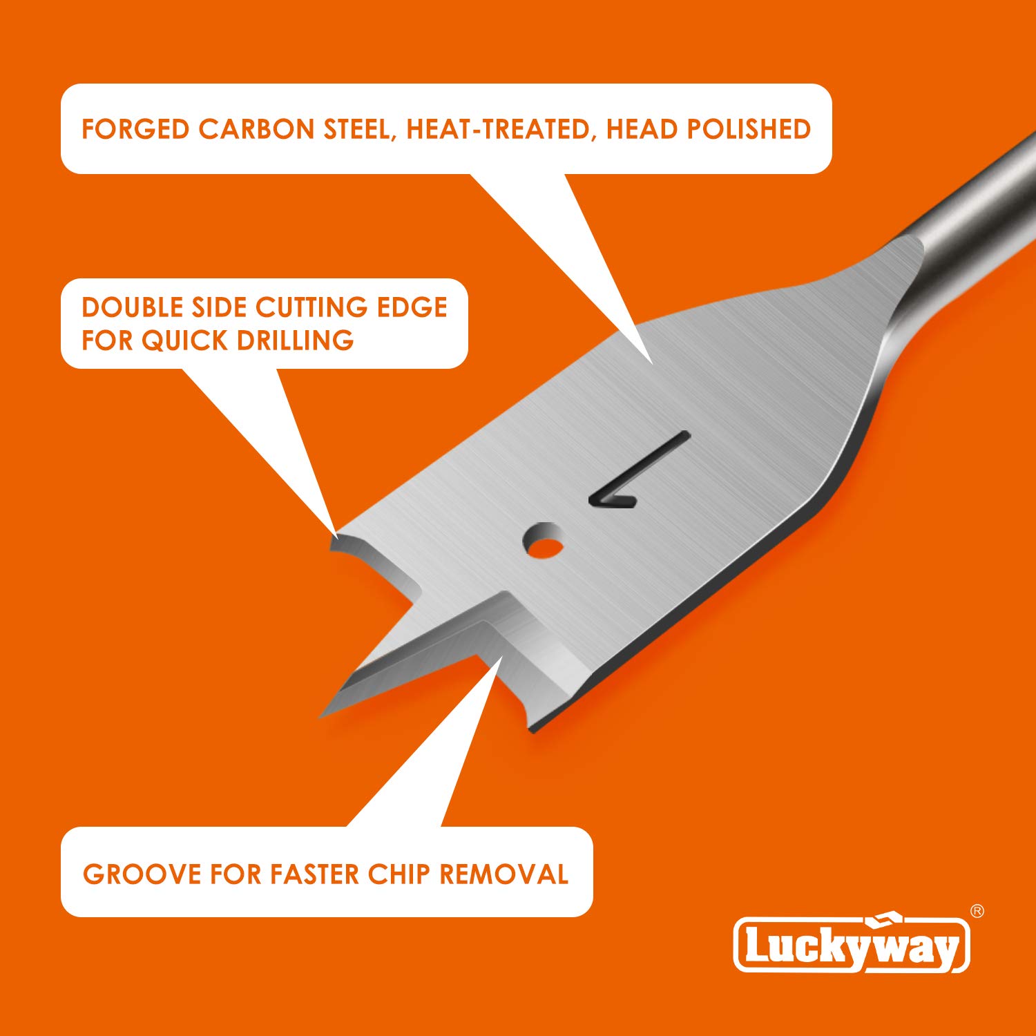 Luckyway 14 piezas 1/4 pulgadas a 1-1/2 pulgadas Taladro de pala