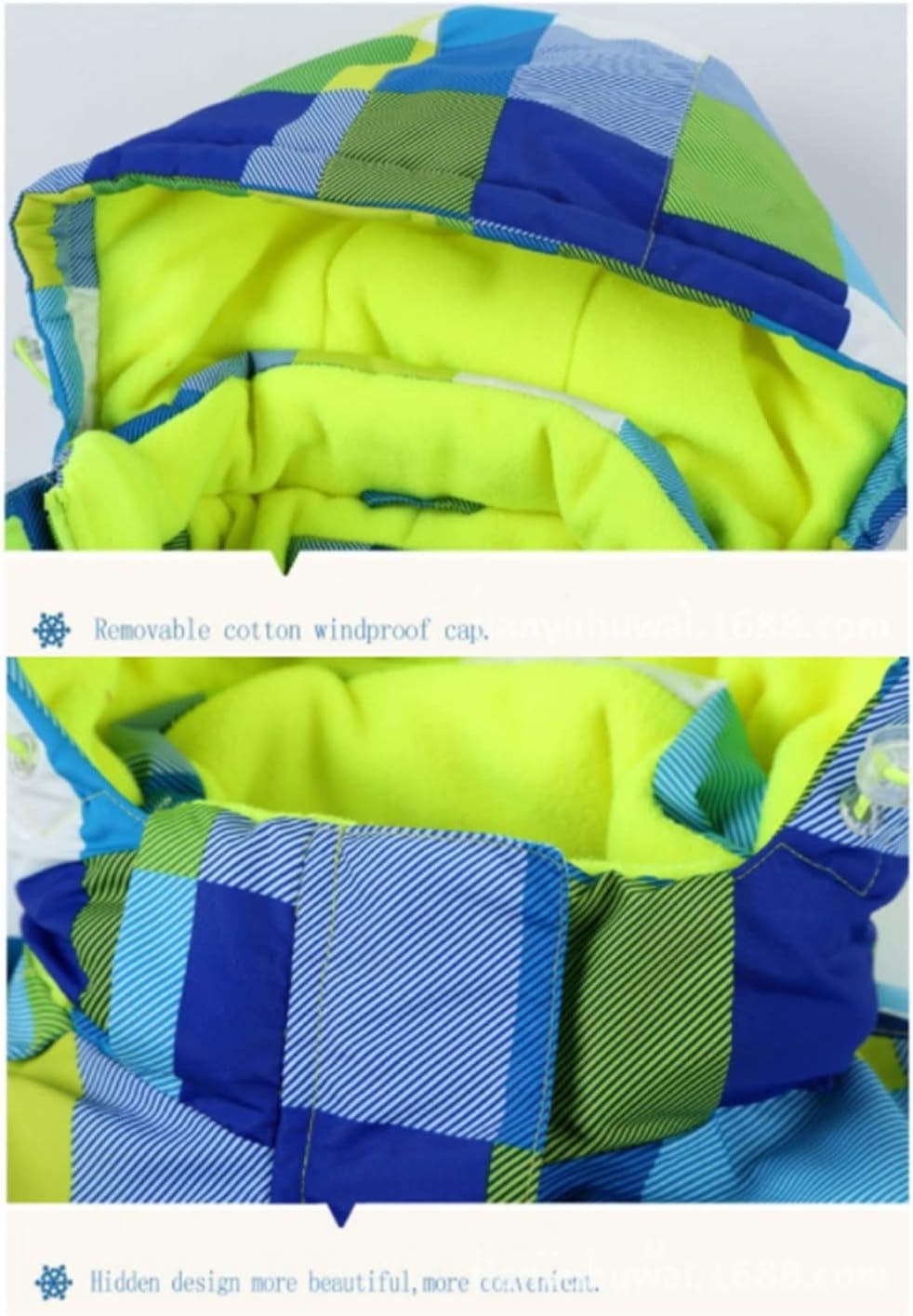 Wygwlg Boy Insulated Ski Jacket + Jumpsuit Pants, Windproof Waterproof Snowsuit, for Children Big School Kids Boy Girl