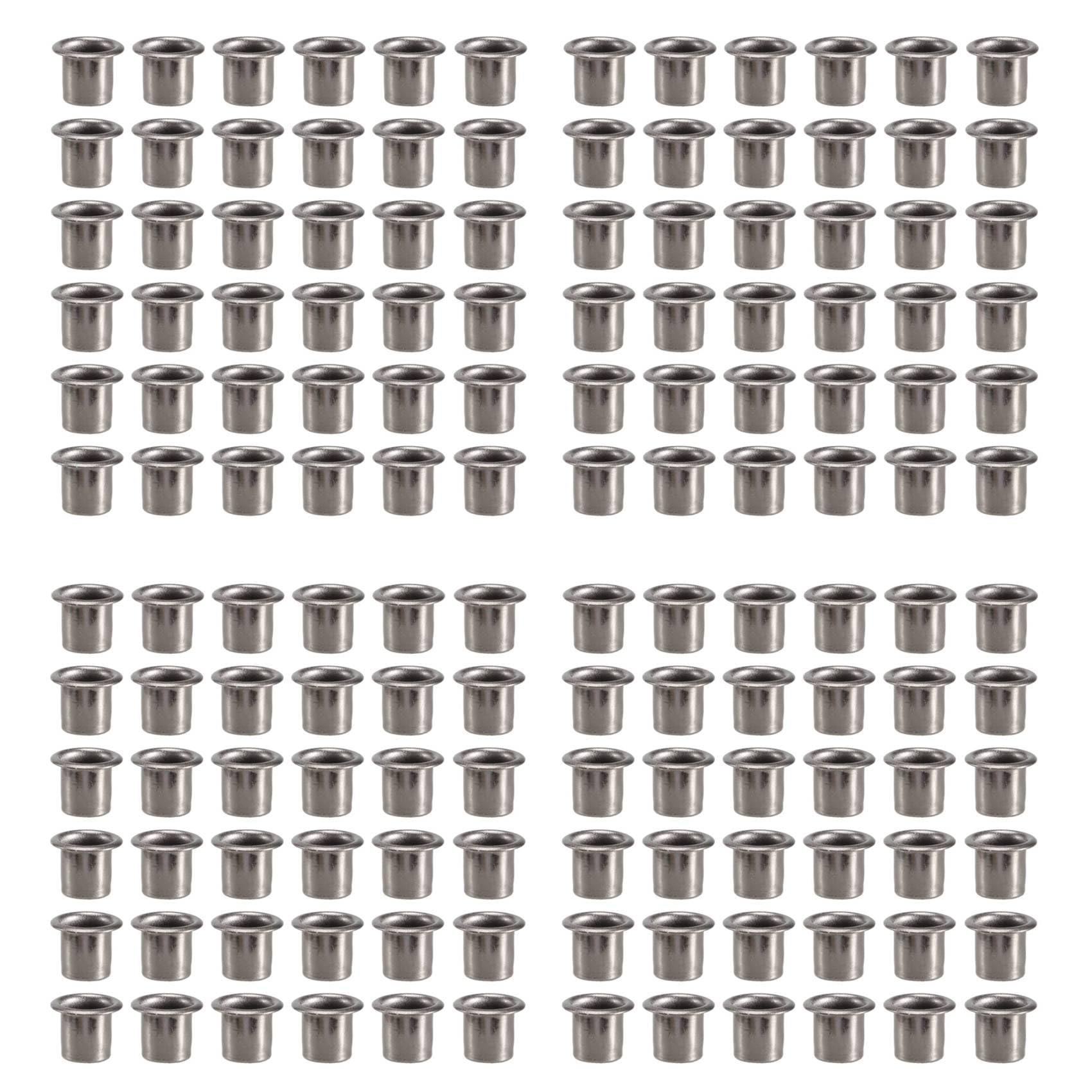 Jnchdghwa Silver-Black 200Pcs Eyelets For Diy Kydex Sheath 7Mm Rivet Hand Tool Parts Eyelet Hole Punch Tool Kit