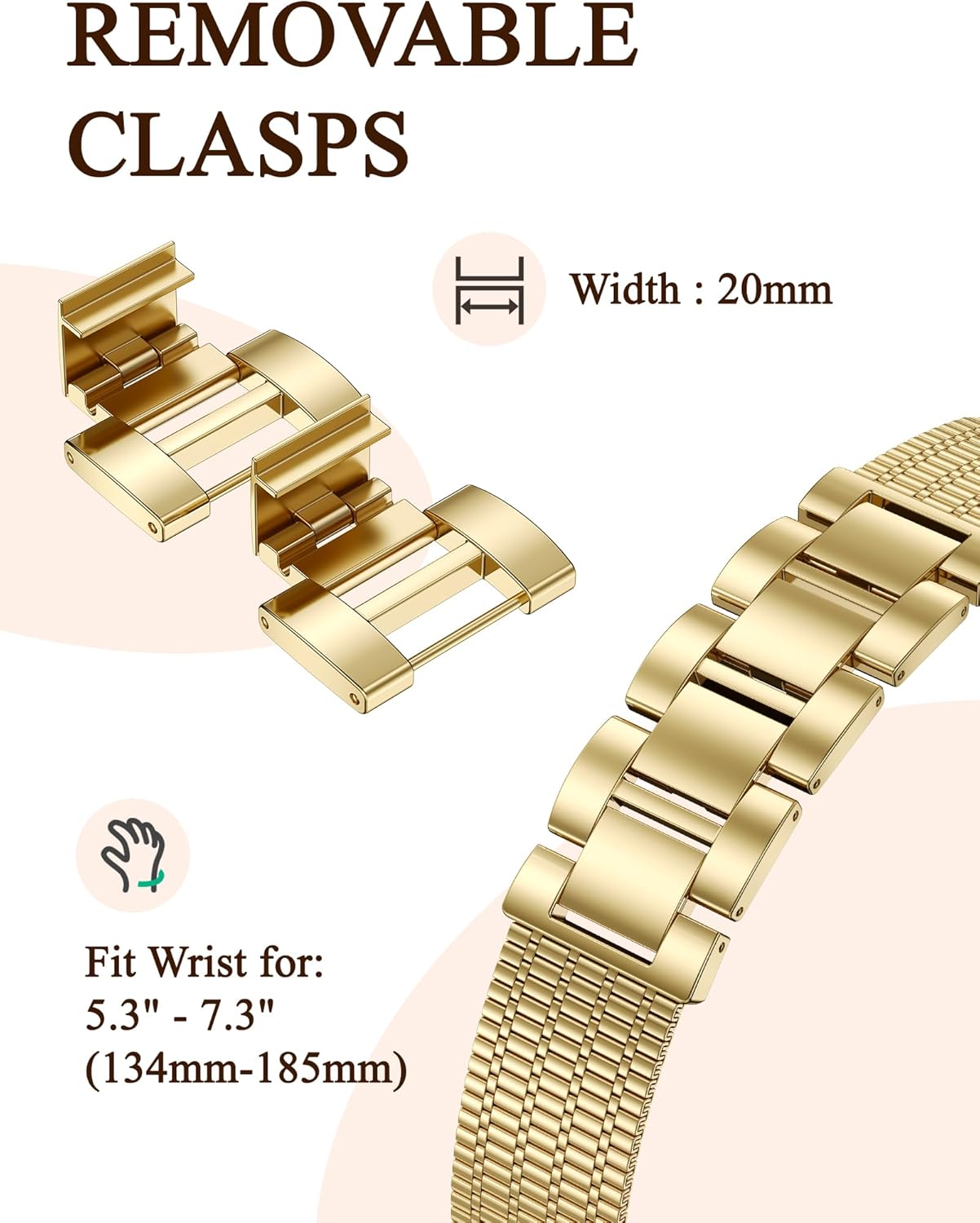 Moolia Stainless Steel Band Compatible with Apple Watch Strap 40/42/41/38/44/46/45/49mm Women, Dressy Fancy Bracelet Metal Mesh Link Wristband for iWatch Series 11 10 9 8 7 6 5 4 3 SE/Ultra 3 2 1