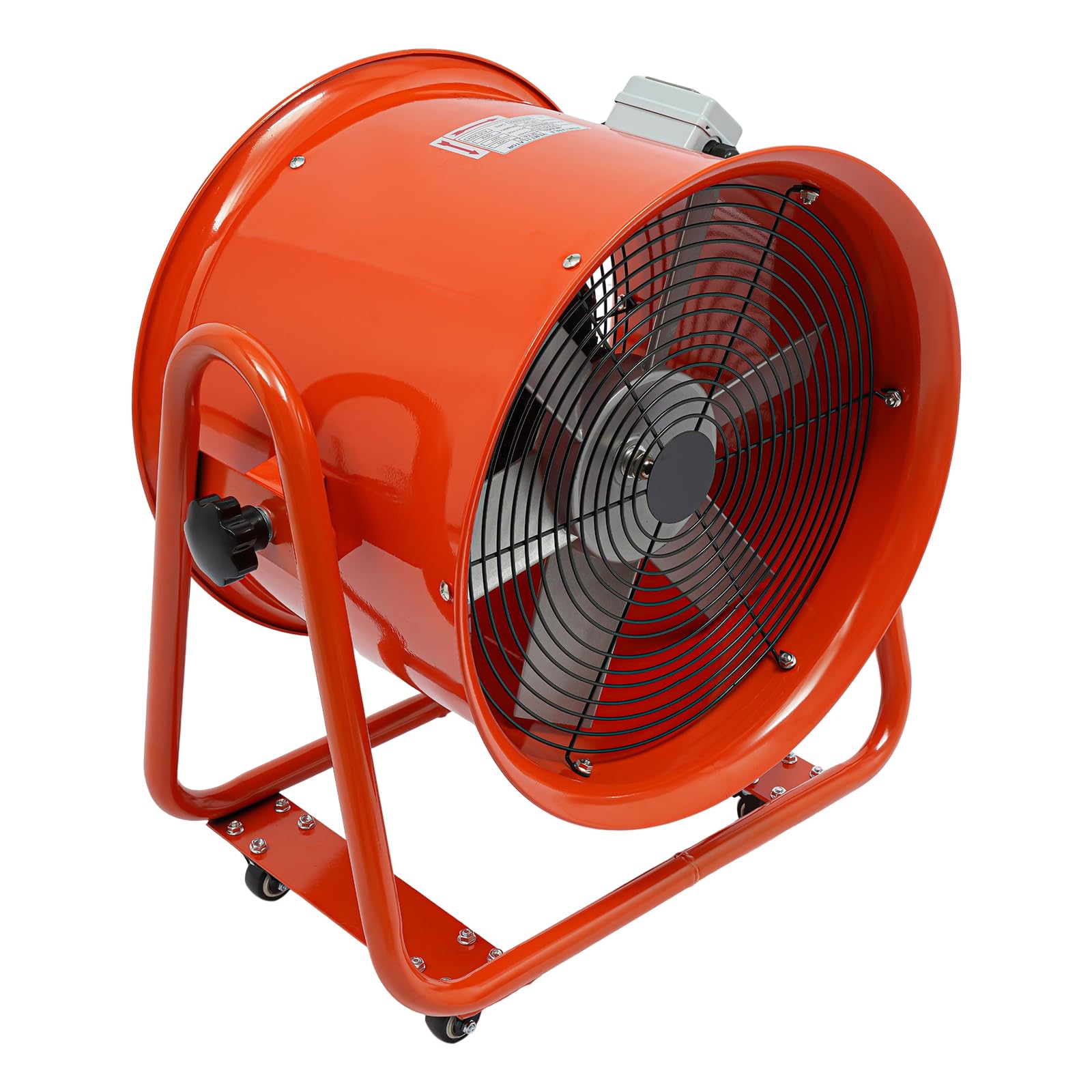 Bauventilator Ø400/450mm mit 1100W - Baugebläse 2800 U/min Axiallüfter Axialgebläse für schnelle Trocknung geräuscharm mit nur 74dB für Baustellen und Industrie (18 Zoll)