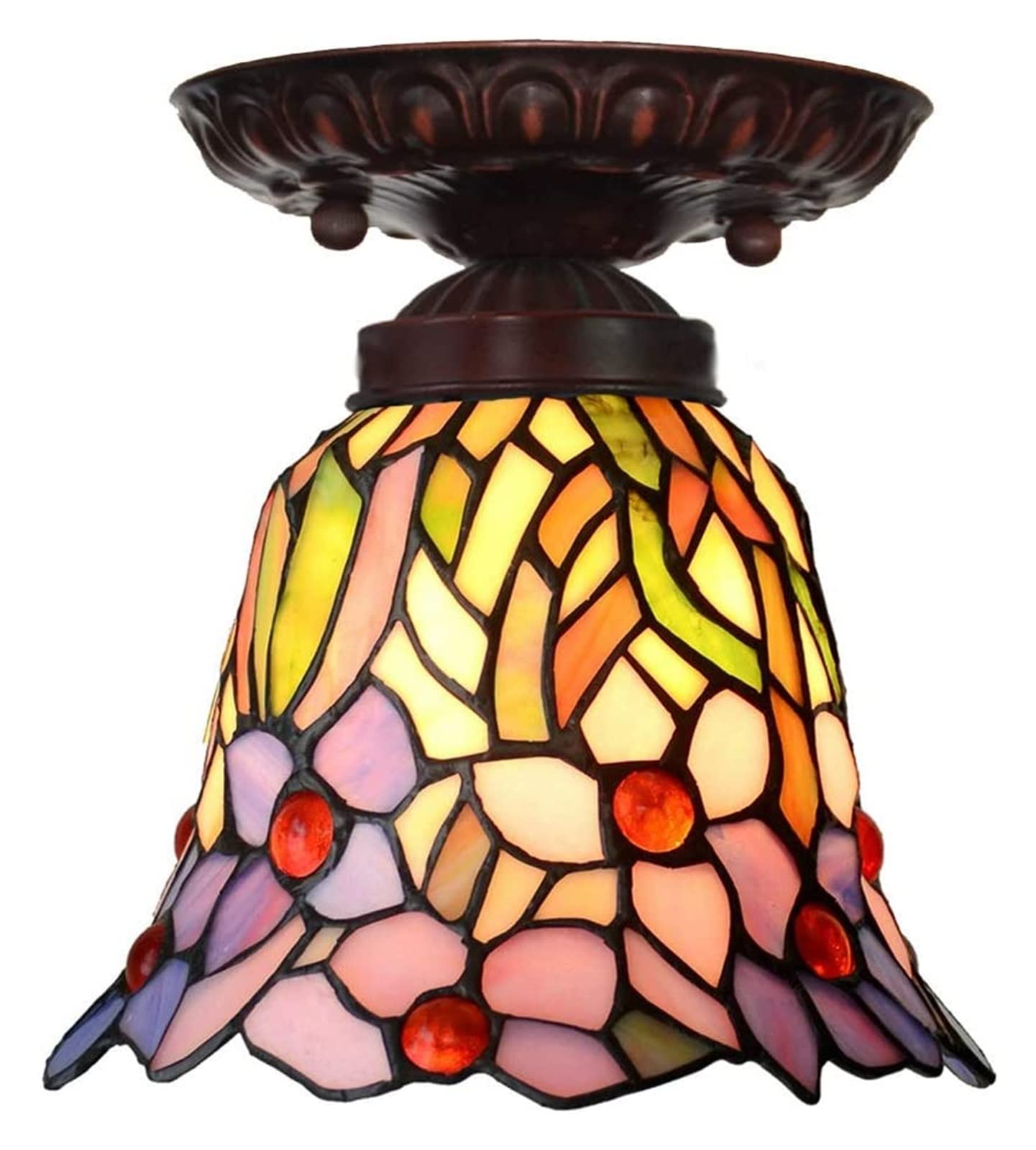 KXEcoLife Ceiling Lamp Lights 7" Garden Warm Style Orchid Lampshade Balcony Corridor Comfortable anniversary