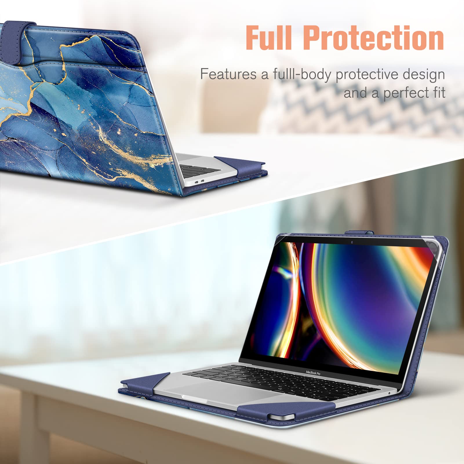 Custodia Per MacBook Air 13.6 M3/M2 E MacBook Pro 13 M2/M1 - Cover Protettiva In Similpelle Con Tasca - Grigio/Marrone - Foto 6