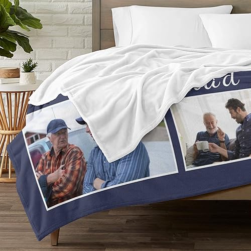 Miniatura 4 de Regalos para papá, manta personalizada para el día del padre, manta con imagen personalizada, regalos personalizados para papá para cumpleaños, día
