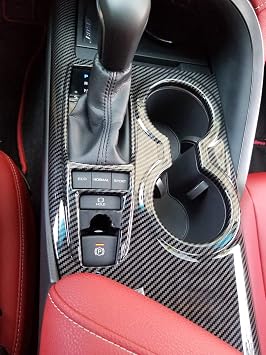 غطاء لوحة لوحة وحدة تحكم Kadore Trim Gear Shift لـ Toyota Camry LE SE TRD SE 2019 2020 2021 2022 2023 2024 نمط ألياف الكربون الداخلية LHD 1pc (بدون مفتاح سخان المقعد)