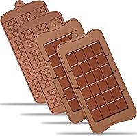 Vista 1 de Anaeat Moldes de silicona desmontables para chocolate, juego de 4 moldes de silicona flexibles y antiadherentes para barras de proteína y energía