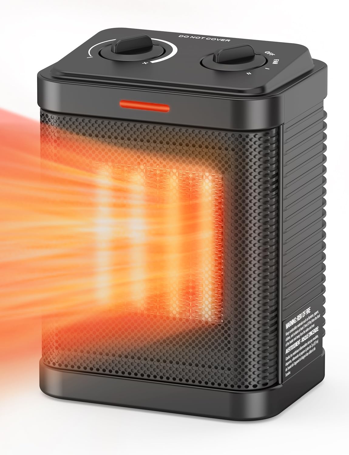 1500W Space Heater for Indoor Use, PTC Ceramic Heater with Thermostat, Small Space Heater 3 Modes, Electric Portable Heater with Safety Protection for Bedroom, Quiet Office, 2S Rapid Heating