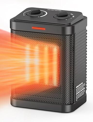 Calentador de espacio de 1500 W para uso en interiores, calentador de cerámica PTC con termostato, calentador de espacio pequeño 3 modos, calentador