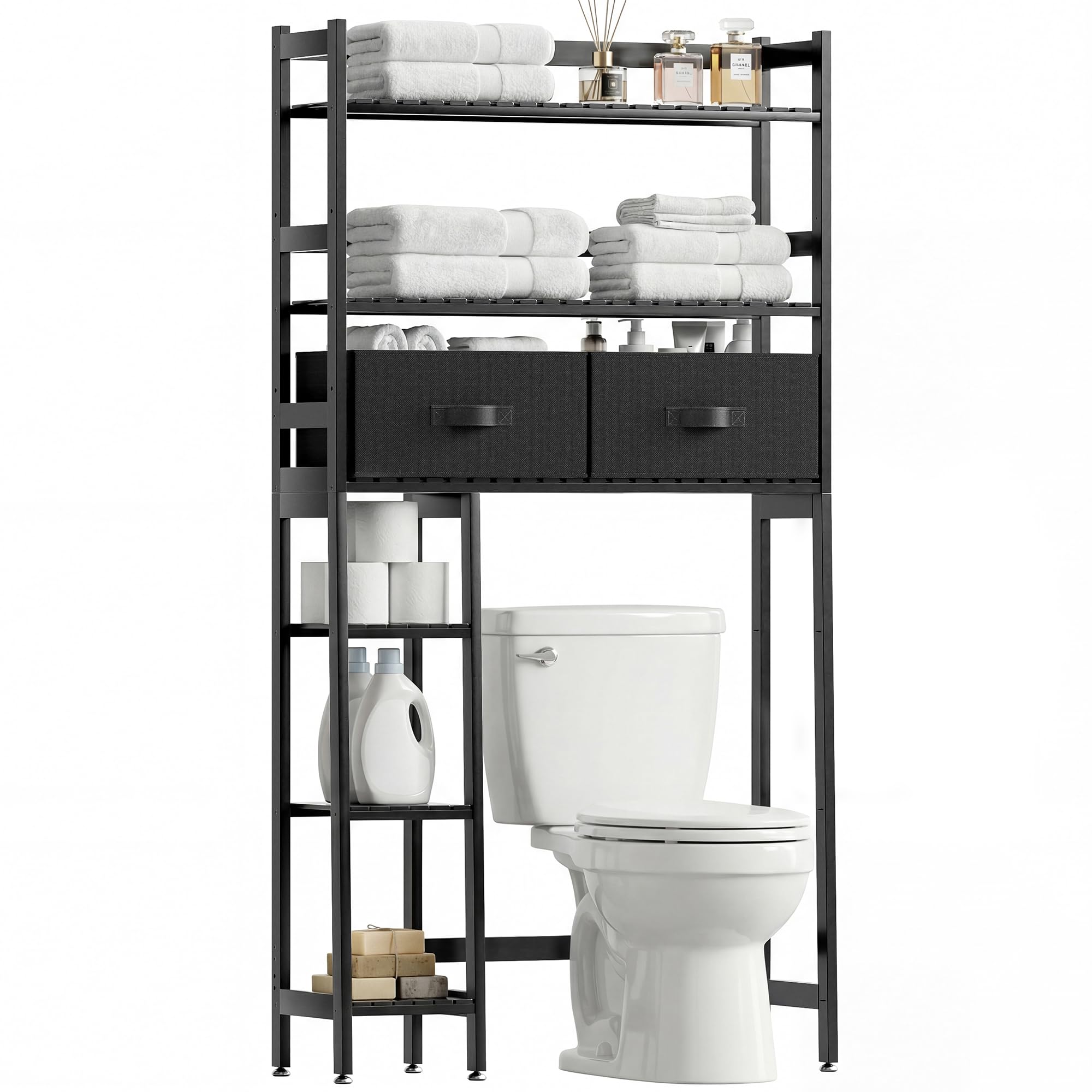 SMIBUY 6 Tier Bamboo Over Toilet Storage