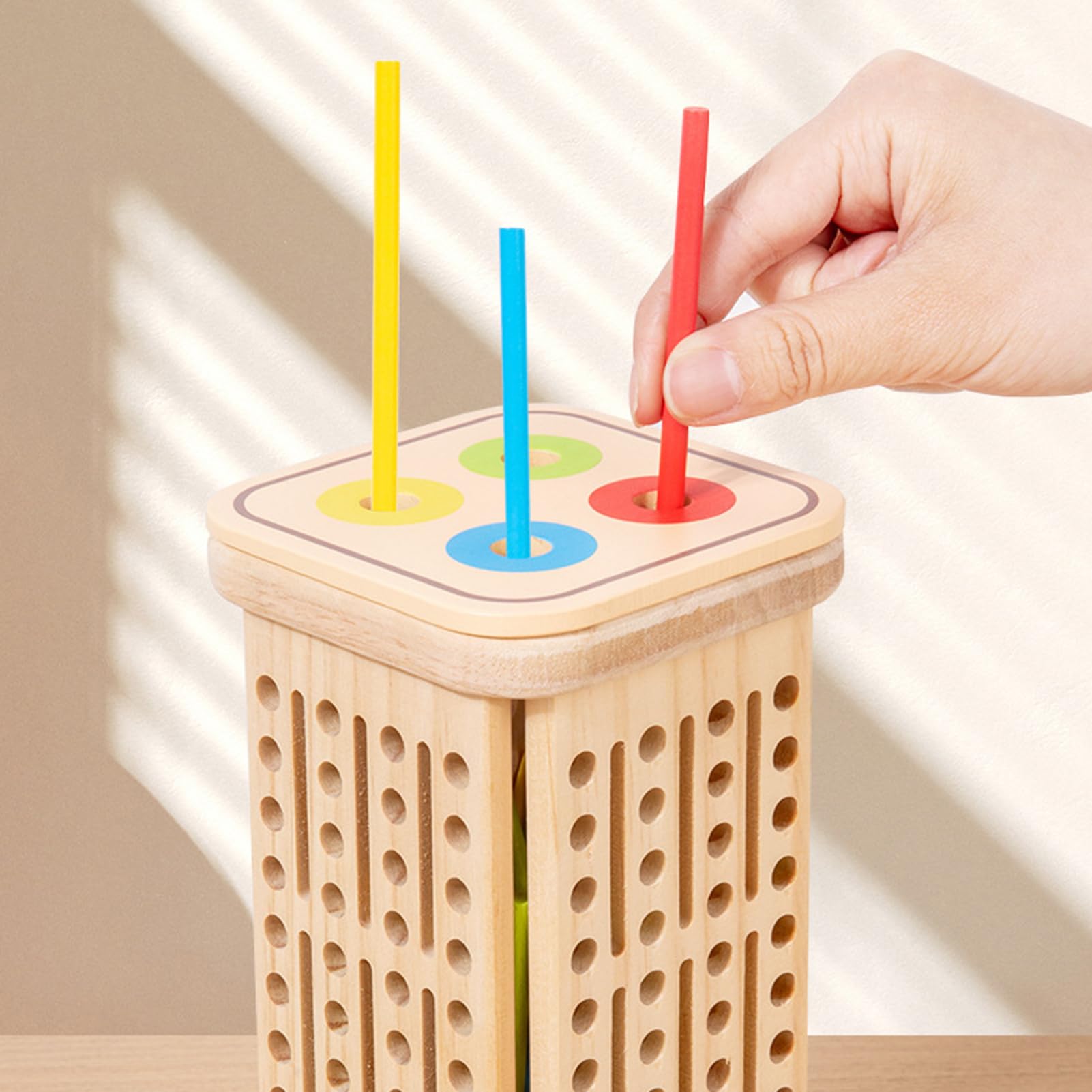 Di Assi In Legno Di Equilibrio Con Bastoncini Impilabili | Attività Interattiva Per Allenare Pazienza Pensiero Logico Riconoscimento Colori