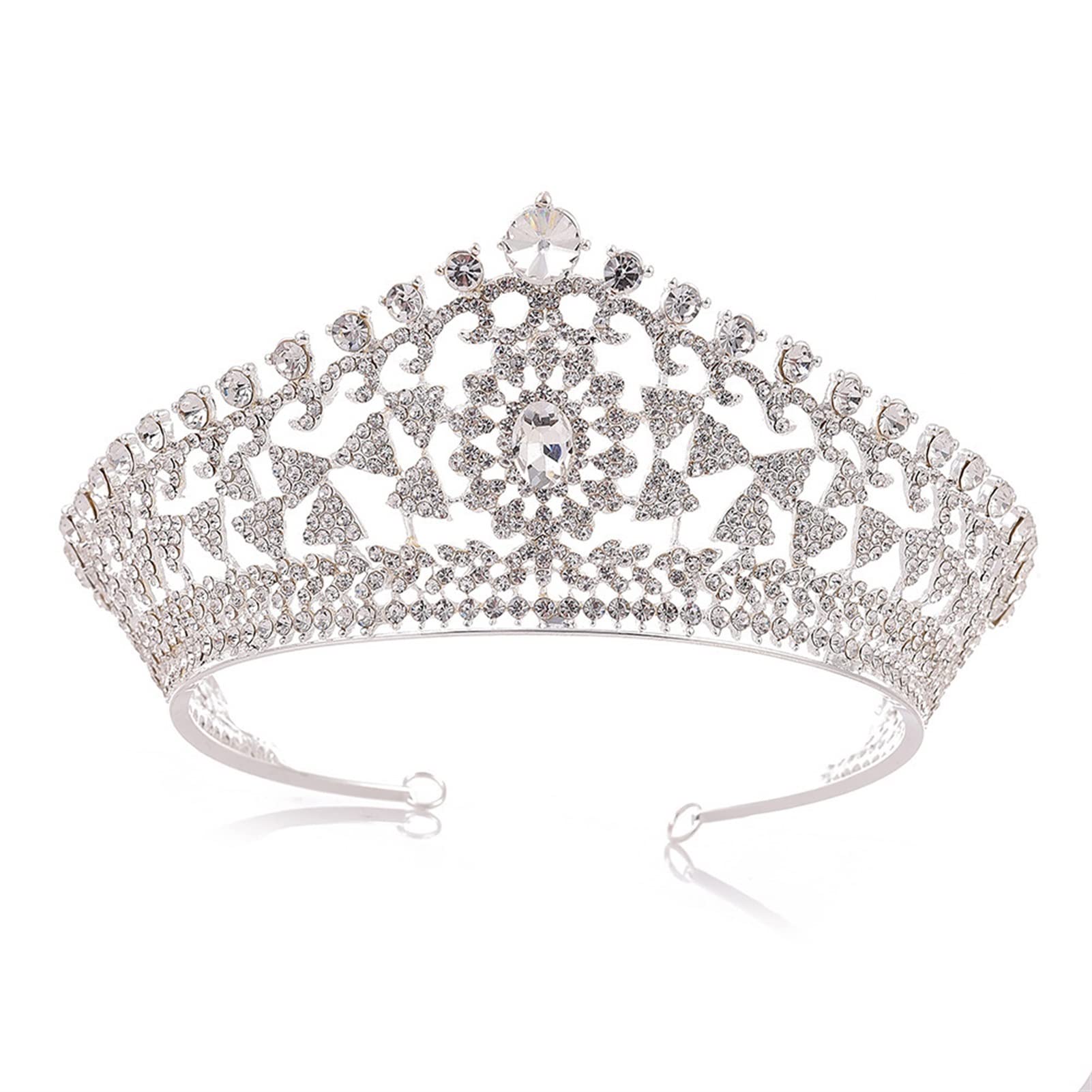 Hecho a Mano Boda geométrica Nupcial Tiara cryestone Crystal Novias tadro de Belleza de Belleza. Diadema de Boda (Metal Color : H131 Gold Blue)