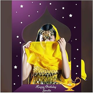 Customize Arabian Nights Photo Booth Prop - sizes 36x24, 48x36; Large Personalized Moroccan Photo Booth, Magic Lamp, Selfie Frame ; Home Decorations, Handmade Party Supply Photo Booth Frame