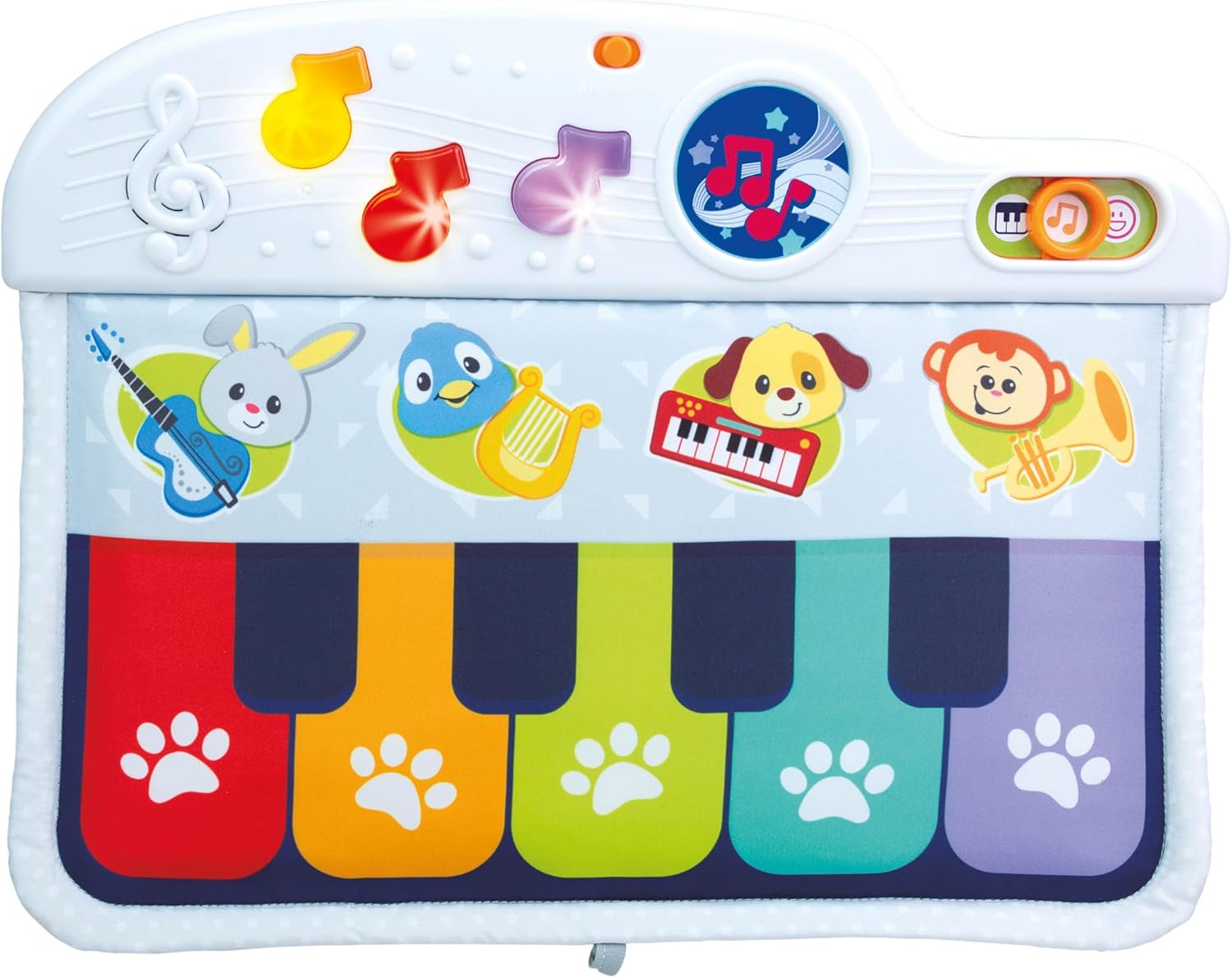 Winfun Animal Friends Infant Soft Crib Piano Musical Toy for Newborns (0+ Months) 3 Play Modes, 5 Colorful Keys & Animal Sounds, Tummy Time & Sit-Up Play, Promotes Sensory & Cognitive Development