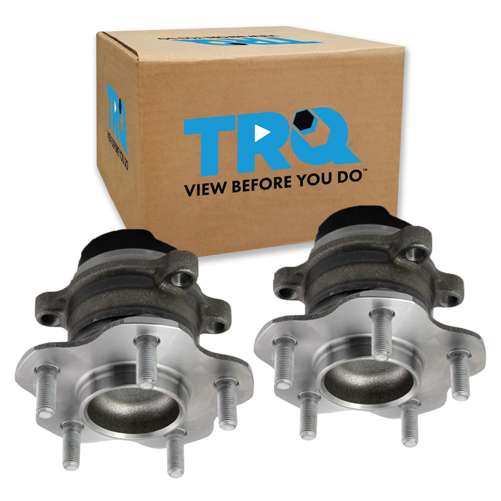 TRQ Rear Left and Right Wheel Bearing and Hub Assembly Set 2 Piece