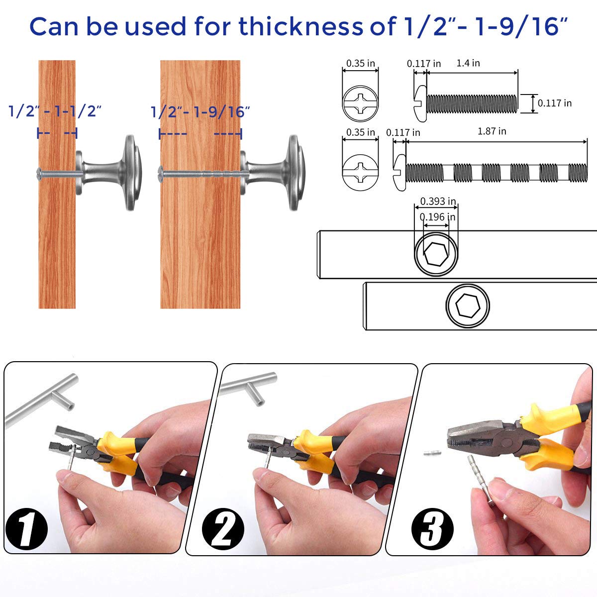 Ravinte 30 Pack 1-1/4 inch Kitchen Cabinet Knobs Dresser Knobs Drawer Knobs Brushed Nickel Zinc Knobs Drawer Pulls Door Knobs Dresser Drawer Handles Knobs for Dresser Drawers
