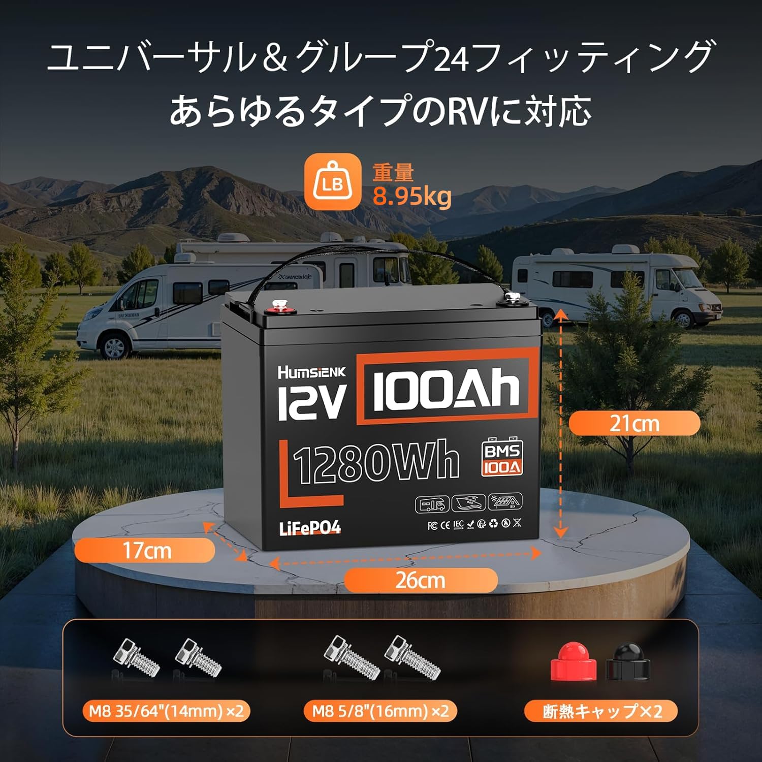 Amazon.co.jp: HumsiENK 12V 100Ah LiFePO4 リン酸鉄リチウムイオン