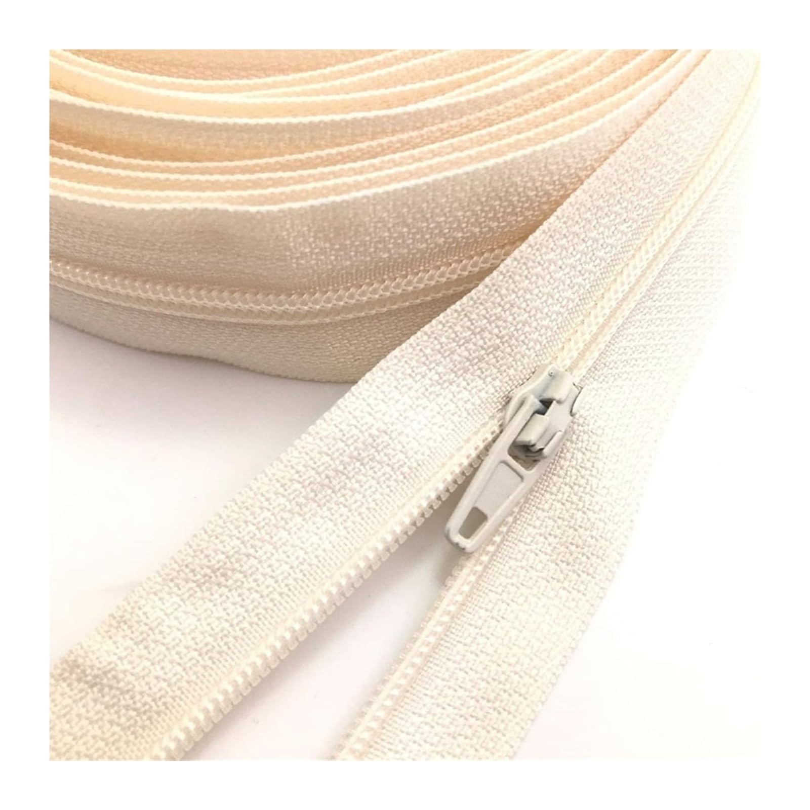 dfEDRd Nylon Coil Zipper by The Yards, 10 Meters 25 Colors Nylon Coil Zippers, for Tailor Sewing Crafts, with 20pcs Auto Lock Zipper Slider(104 Off White)