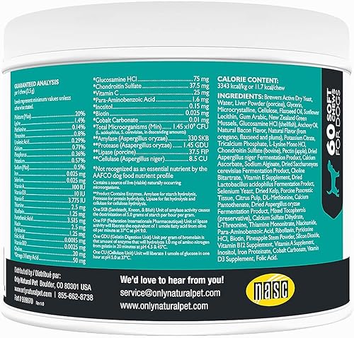 Miniatura 7 de Only Natural Pet Ultimate Daily Vitamin Nutritional Supplement for Dogs - Dog Multivitamin Supplements for Joints Skin  Coat Immune Support