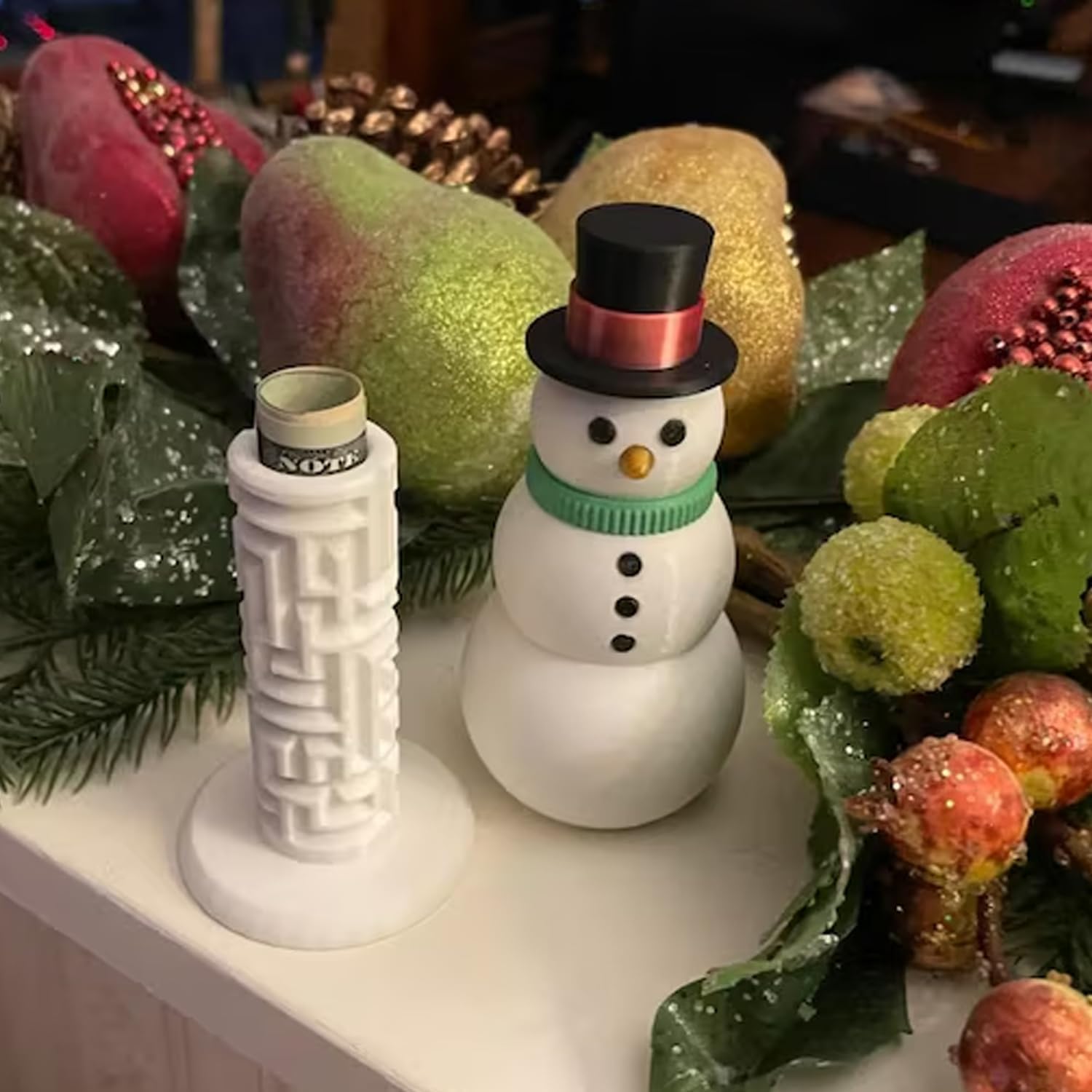 Snowman Money Puzzle Box for Cash Gift Fun Christmas Cash Maze Gift Box Money Holder for Kids Teens Adults 3D Puzzle Box with Hidden Compartment Holiday Stocking Stuffer