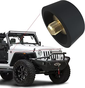 BASIKER Antenna Delete Cap Fit for Jeep Wrangle Gladiator JK JL Rubicon Sport Unlimited 4xe Willys Mojave, Car Wash Proof Jeep Accessories Jeep Antenna Cover Antenna Delete