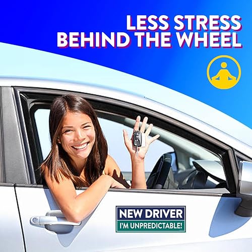 Vista 6 de Rio Salto Paquete de 3 imanes grandes para automóvil con texto en inglés "Please Be Patient", imanes para estudiantes y conductores, calcomanías