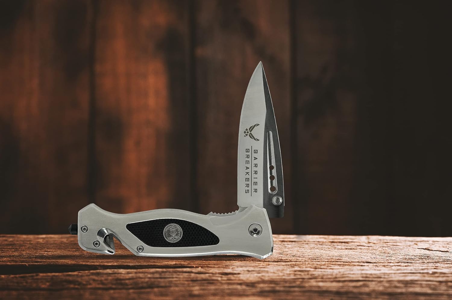 Military Gift Shop Air Force Folding Elite Tactical Knife - Disabled Vet Owned Business - Air Force Knife Silver