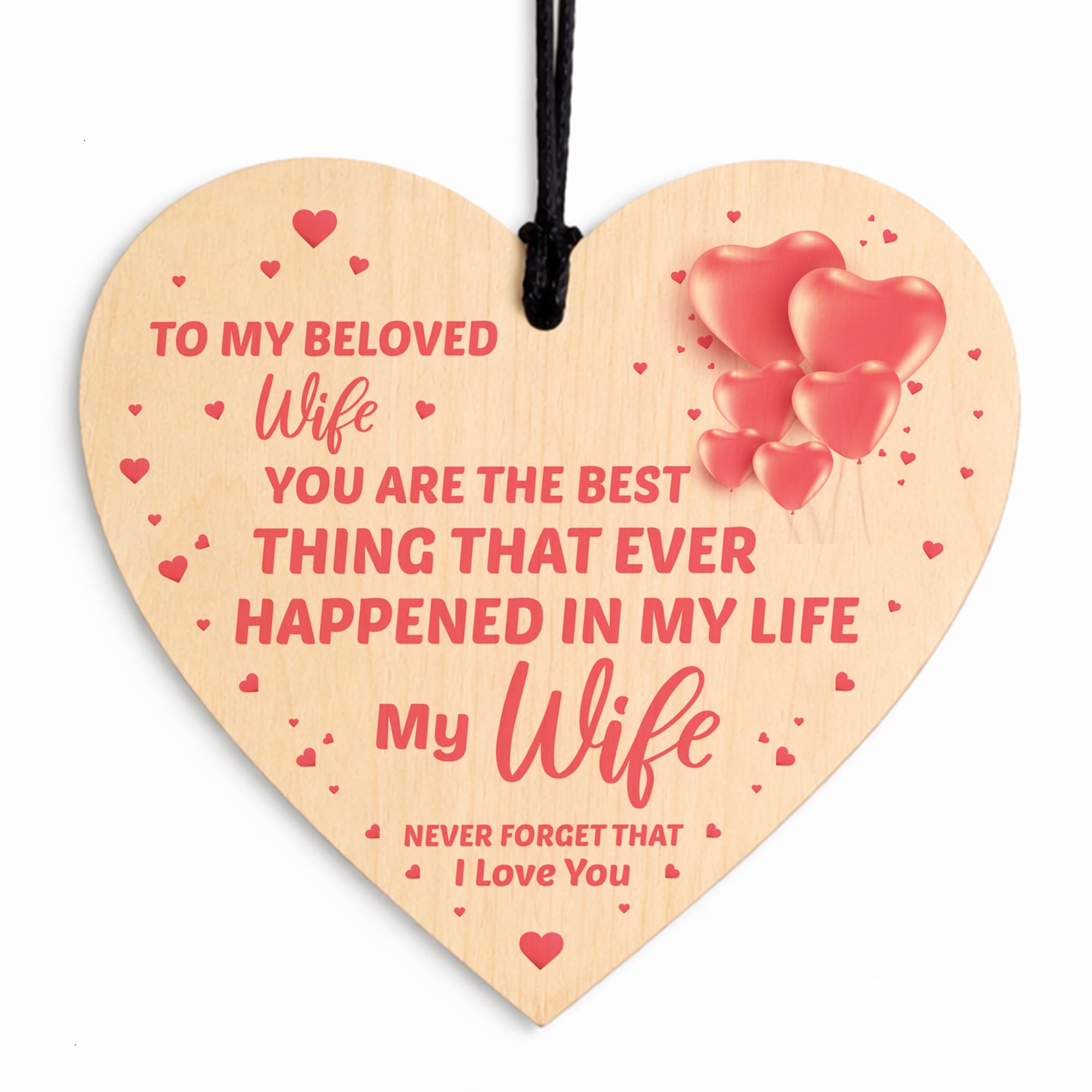 Red Ocean Special Gift For Wife Birthday Valentines Anniversary Wood Heart Romantic Gift For Wife From Husband from B&Q