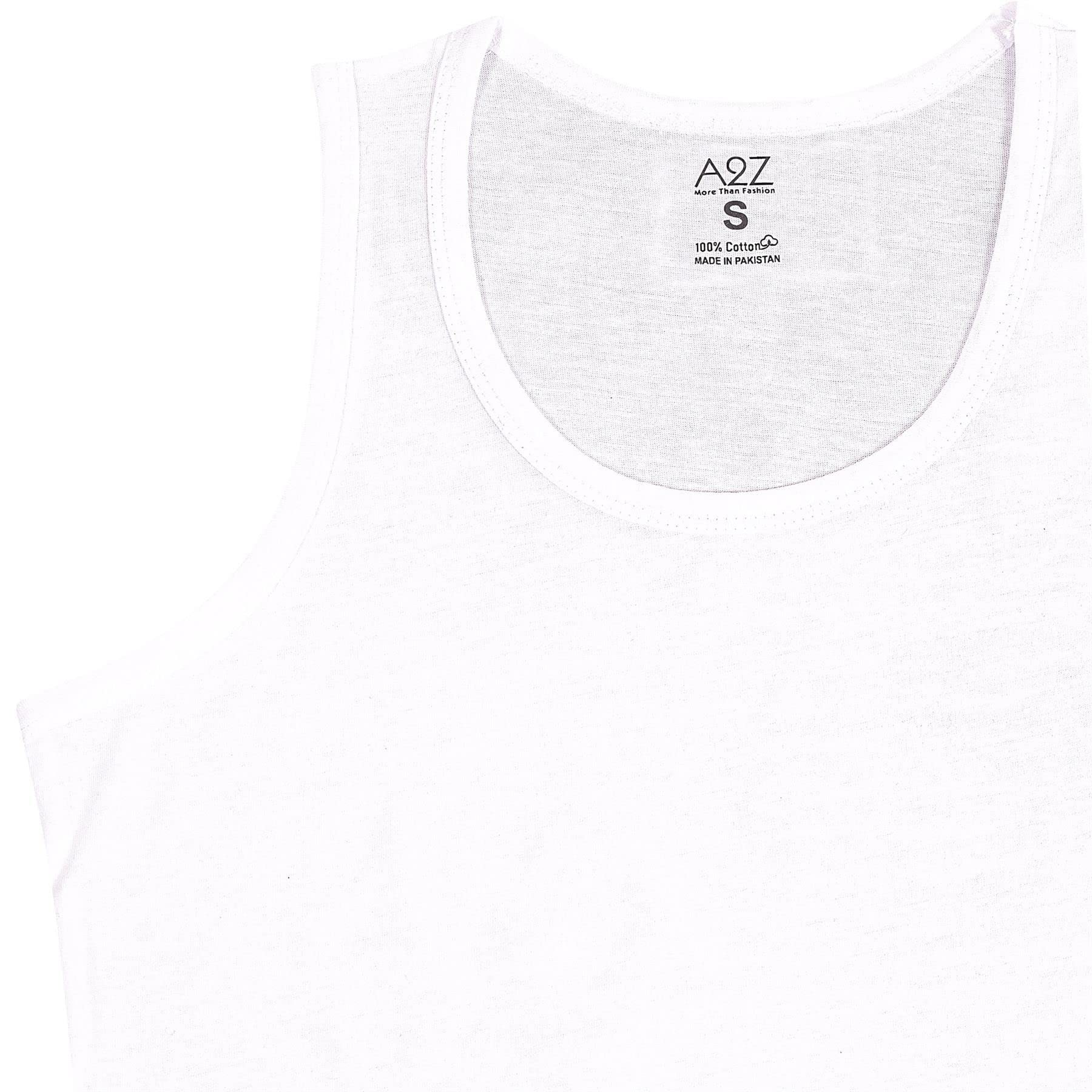 A2Z Uomo Biancheria Intima Vest Morbido 100% Pettinato Cotone Pack di 10 Bianco Senza Maniche Moda Sottomaglia Vest per Uomo