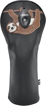 Sloth Golf Club Covers Headcovers PU Leather Animal for Driver Fairway Woods Hybrid Protector with Interchangeable Number Tag