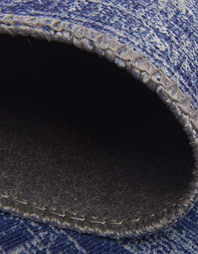 Miniatura 5 de Unique Loom Timeless Collection - Alfombra de área - Peter (2 pies 6 pulgadas x 12 pies 2 pulgadas, azul marinomarfil)