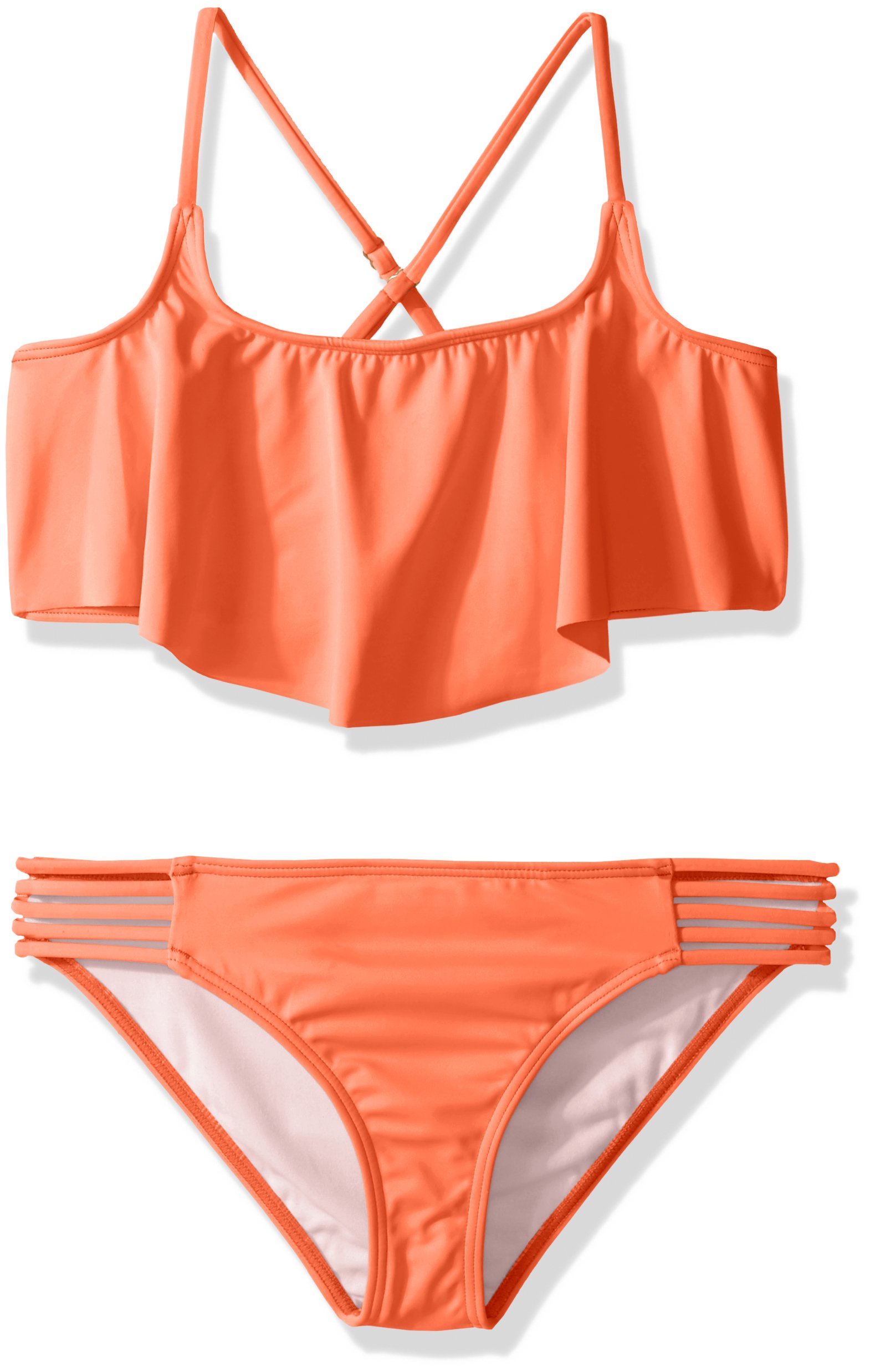 Billabong Little Girls' Sol Searcher Flutter Two Piece Swimsuit, Tropical Punch, 4