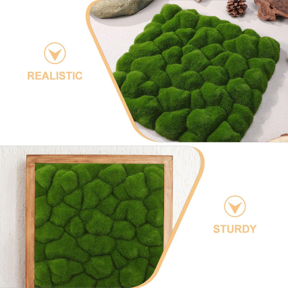 2 Piezas de Paneles de Musgo Artificial para Adorno de Pared Construcción Resistente y Textura de Vellón Verde para Uso Versátil y Escenario Natural en Bodas