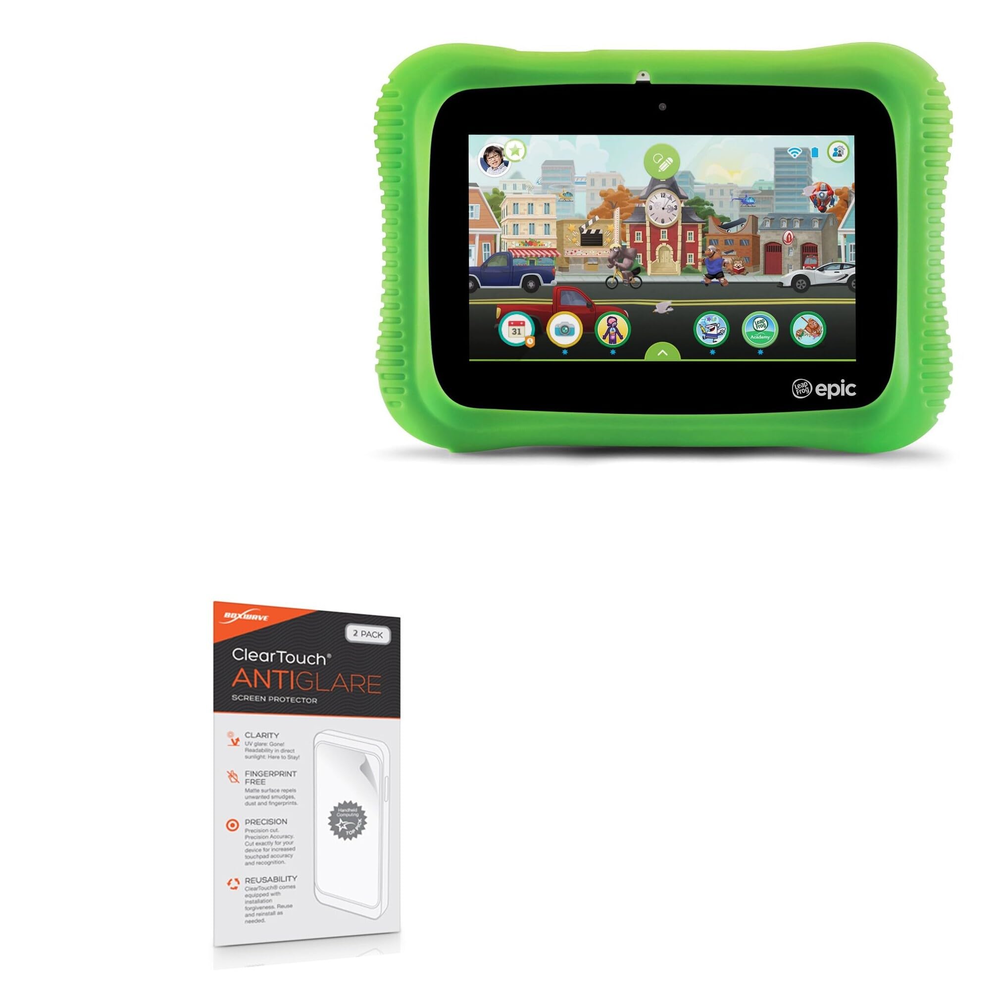 BoxWave Screen Protector Compatible with Leapfrog LeapPad Epic Academy - ClearTouch Anti-Glare (2-Pack), Anti-Fingerprint Matte Film Skin