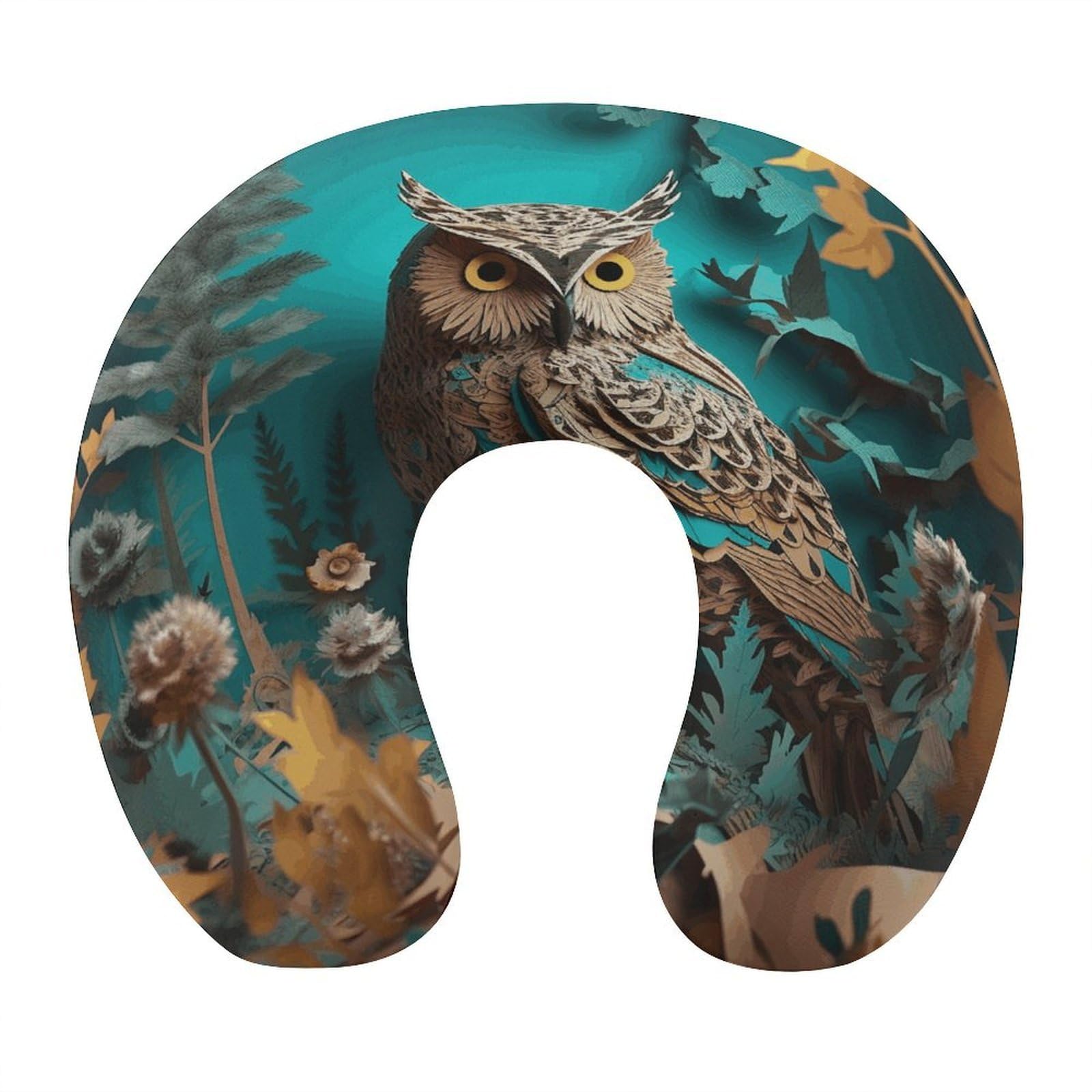 FekiLoot Owl Travel Pillow,U Shaped Office Napping Pillow Support Neck and Head Comfortable Travel Neck Pillow U Shape Sleeping Essentials for Long Haul Flights
