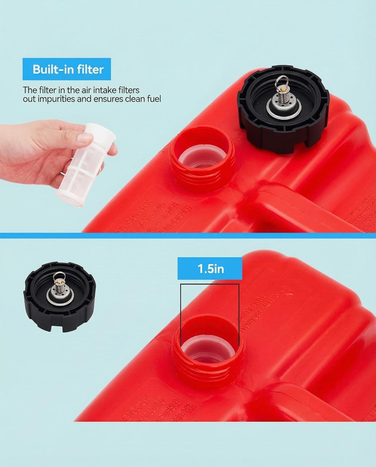 Portable Plastic Container 3 Gallon, 12L Transfer Tank with Hose Line, i-Shaped Handle, Water Level Indicator, Easy to Carry