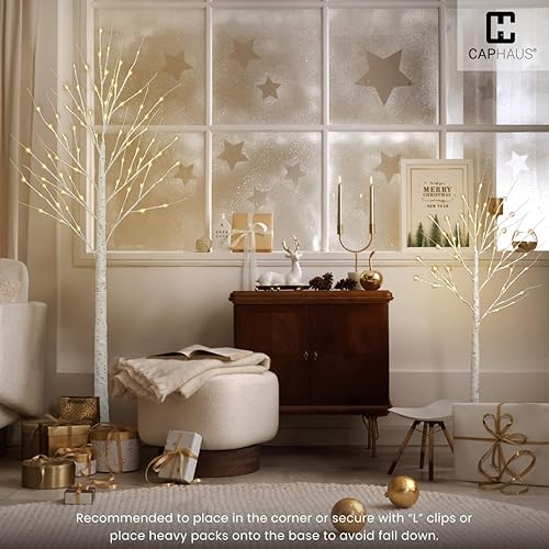 Miniatura 4 de CAPHAUS 468 pies, 487296 pulgadas, juego de 3 abedules preiluminados de color blanco completo con 4872132 luces LED, árbol de ramita blanca