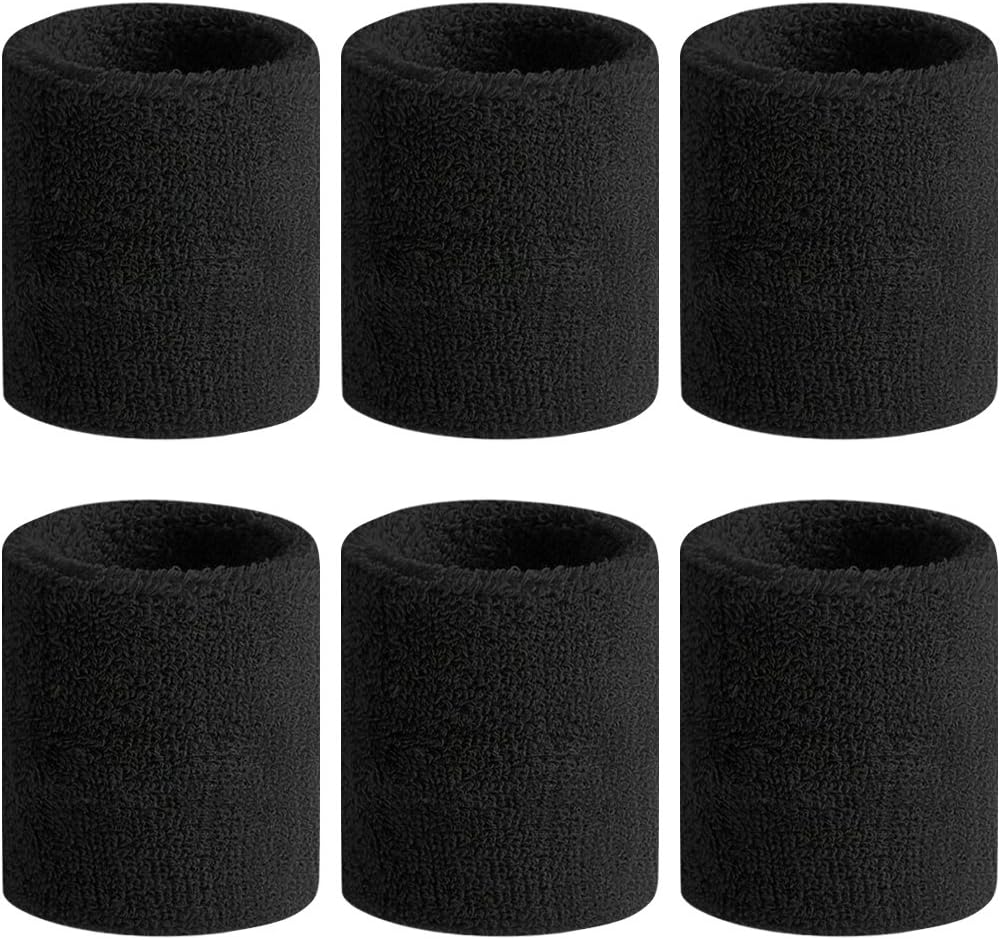 Sweatbands Sports Wristband for Men & Women - Moisture Wicking Athletic Cotton Terry Cloth Sweatband for Tennis, Basketball, Running, Gym, Working Out